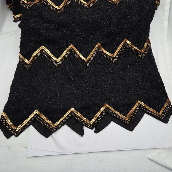 Vintage dazzling, 80's Hand-beaded masterpiece by Laurence Kazar New York! 2X - Picture 7 of 11